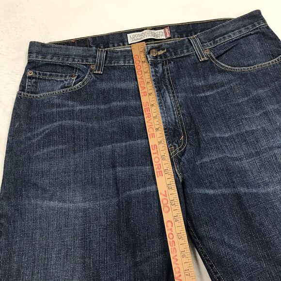 Y2K LEVIS 569 Jean Men 38x30(36/30 tag) Loose Straight Wide Leg Dark Wash Skater - Picture 7 of 15
